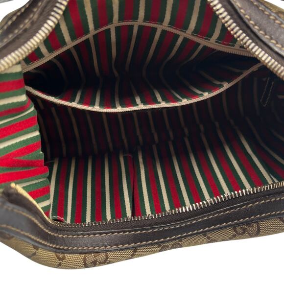 Gucci GG Monogram Britt Canvas Leather Hand Shoulder Hobo Bag Beige - Picture 7 of 11